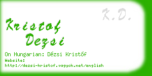 kristof dezsi business card