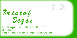 kristof dezsi business card